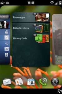Abbildung 1: Die grafische Oberfläche des Palm Pre Plus heißt WebOS.