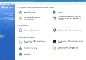 Abbildung 1: Komplette Systemverwaltung unter einem Dach: Das Mandriva-Kontrollzentrum.