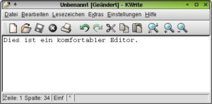 Abbildung 11: Dem Windows-Editor sehr ähnlich aber komfortabler ist KWrite