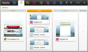 Abbildung 11: Das Zones-Panel sorgt für den Überblick über laufende Anwendungen. In übersichtlichen Gruppen lassen sich die kleinen Screenshots per Drag & Drop platzieren.