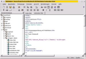 Abbildung 1: Das WebMaker-Hauptfenster