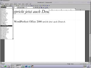 Abbildung 1: WordPerfect Office 2000 jetzt auch in Deutsch.