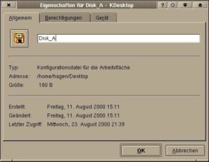 Abbildung 11: KDE 2 - Icon-Auswahldialog für gemountetes Laufwerk