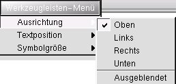 Abbildung 12: Auch die Leisten besitzen Kontext-Menüs