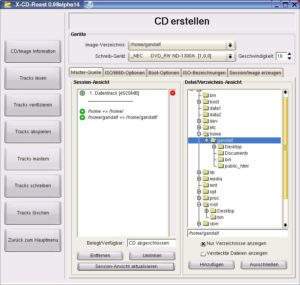 Abbildung 12: X-CD-Roast eignet sich besonders zum Erstellen von DVD-Backups