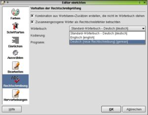 Abbildung 13: Korrektur nach den neuen oder alten Rechtschreibregeln