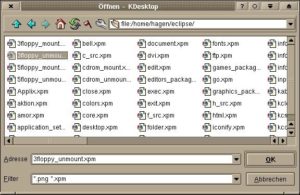 Abbildung 14: KDE 2 - Suchen des gewünschten Symbols