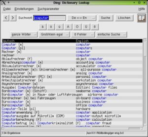 Abbildung 15: Die Suche nach dem Begriff "computer" ergibt über 100 Einträge