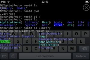 Abbildung 15: OpenSSH und iSSH in Kombination erlauben Shell-Zugriff auf das iPhone bzw. den iPod.