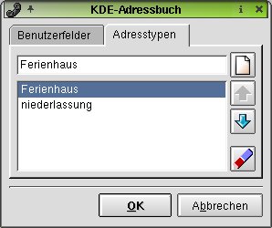 Abbildung 19: Adressen nach Typen zu hinterlegen, erleichtert die Übersicht