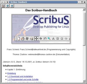 Abbildung 19: Die Hilfeseiten von Scribus