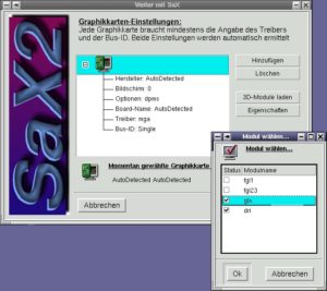 Abbildung 2: Um die 3D-Beschleunigung unter SuSE-Linux zu aktivieren, müssen Sie die beiden Punkte <custom name="span" custom:class="uielement" srcset=