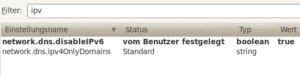 Abbildung 2: Ruft Firefox Webseiten nur sehr langsam auf oder leidet an häufigen Timeouts, versuchen Sie einmal, die IPv6-Unterstützung zu deaktivieren.