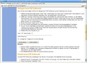 Abbildung 2: Der Keyserver des DFN-CERT lässt sich auch per Web-Interface abfragen