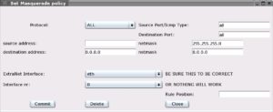 Abbildung 2: Masquerading-Einstellungen bei Knetfilter