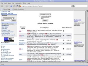 Abbildung 2: Mit den Argumenten "sourceforge mutt" sucht <code srcset=
