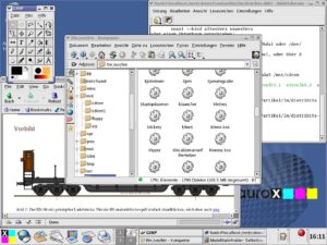 Abbildung 2: Der KDE-Desktop von Aurox im Blue-Curve-Gewand