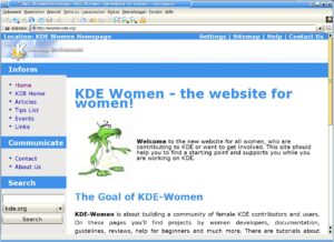 Abbildung 2: women.kde.org – neues Design, neue Inhalte