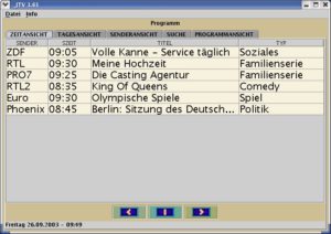 Abbildung 2: JTV zeigt das aktuelle Fernsehprogramm