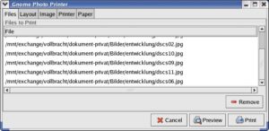 Abbildung 2: Die Bilder werden via Drag & Drop in die Druckliste eingefügt
