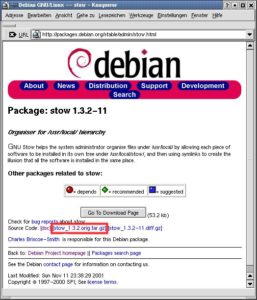 Abbildung 2: Debian liefert immer den Original-Sourcecode mit