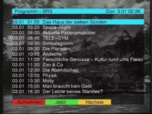Abbildung 2: Je nach Sender ist die Programmübersicht mehr oder weniger ausführlich, bei DSF fehlt sie sogar ganz. Schade, denn mittels EPG könnte man sogar die Programmzeitschrift ersetzen.