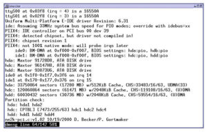 Abbildung 2: Linux findet drei Festplatten beim Booten