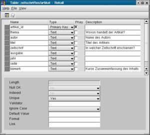 Abbildung 2: Der Tabelleneditor