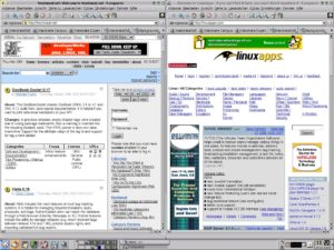 Abbildung 2: links: http://freshmeat.net; rechts: http://linuxapps.com