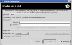 Abbildung 2: Auswahl des Mail-Servers