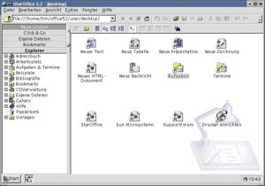 Abbildung 2: Der entweder geliebte oder gehasste Desktop von StarOffice 5.2