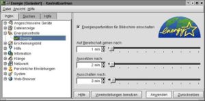 Abbildung 2: Konfiguration von DPMS in KDE
