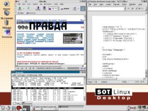 Abbildung 2: Der SOT Linux 2002 Desktop mit nachinstalliertem Office-Paket