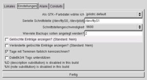Abbildung 2: Schnell angepasst – die JPilot Konfiguration