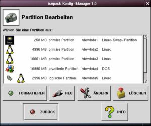 Abbildung 2: icepacks Partitions-Editor