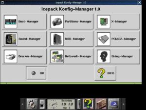 Abbildung 2: Der icepack Konfig-Manager: Hinter den vielversprechenden Icons verbirgt sich häufig weniger als erwartet