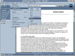 Abbildung 2: Netscapes neues Menü für verbesserte Text-Darstellung