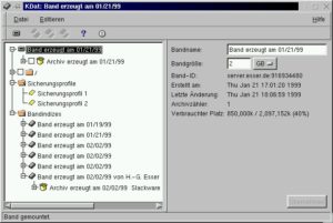 Abbildung 2: kdat läuft nur unter KDE 1.x stabil