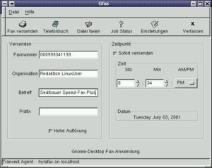 Abbildung 2: Das zu Gnome gehörende Fax-Frontend <custom name="span" custom:class="uielement" srcset=