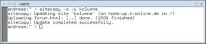 Abbildung 2: Ein Update der Homepage mit sitecopy
