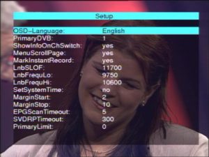 Abbildung 2: Zur Umstellung der Sprache wird per Menü-Taste das Hauptmenü eingeblendet und unter Punkt 5 die Grundeinstellung angepasst