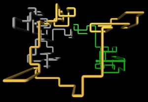 Abbildung 2: Das Erscheinungsbild der Windows-Pipes ist insgesamt sehr eintönig. Die Rohre werden nahtlos aneinander gesetzt, einzig das Verbindungsstück bei Kurven lässt sich geringfügig variieren