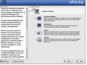 Abbildung 2: Anaconda, der Installer von Yellow Dog Linux 3.0