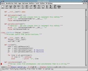 Abbildung 2: Mit dem Xemacs lassen sich Python-Skripte leicht editieren