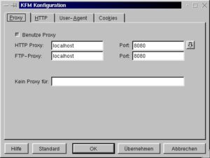 Abbildung 2: Proxy-Einstellung unter kfm