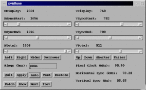 Abbildung 2: Xvidtune – ein verbreiteter Modeline-Generator