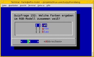 Abbildung 2: Über eine Checkbox mit Pythondialog fragen Sie auf einfache Weise Werte ab.