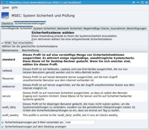 Abbildung 2: Sicherheit auch für Greenhorns: Mandriva macht's möglich.