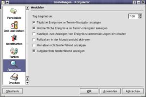 Abbildung 23: Nützliche Einstellungen mit "Ansichten"