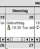Abbildung 24: Monatsansicht ohne und mit Rollbalken